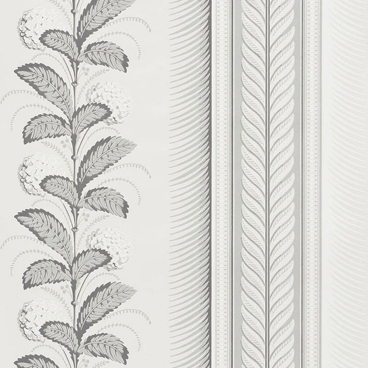 Hydrangea Drape Grisaille 5004455 by Schumacher Wallpaper Greenhouse 27.0" - Fabric Carolina -