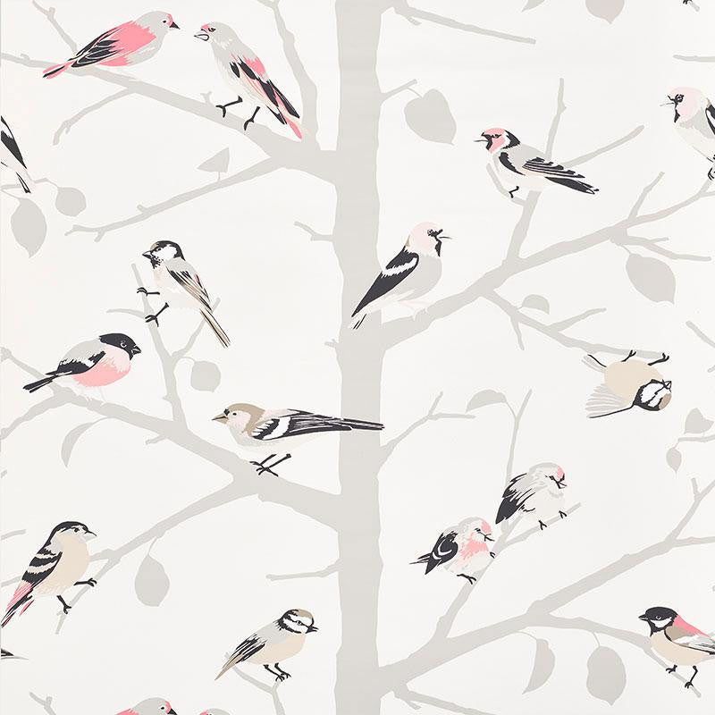 A-Twitter Blush 5005032 by Schumacher Wallpaper Modern Nature 27.0" - Fabric Carolina -