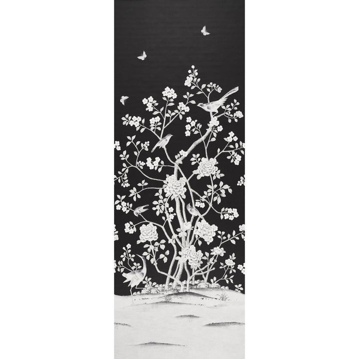 Chinois Palais Panel Noir 5007127 by Schumacher Wallpaper Mary Mcdonald 51.75" - Fabric Carolina -