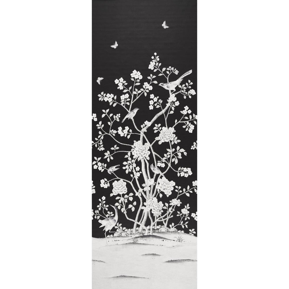 Chinois Palais Panel Noir 5007127 by Schumacher Designer Wallpaper Mary Mcdonald 51.75" - Swanky Fabrics -