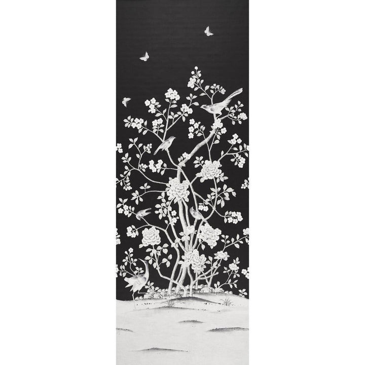 Chinois Palais Panel Noir 5007127 by Schumacher Designer Wallpaper Mary Mcdonald 51.75" - Swanky Fabrics -