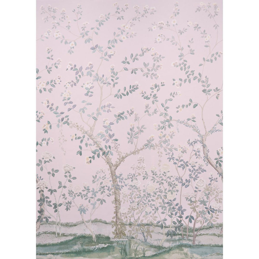 Madame De Pompadour Blush 5008542 by Schumacher Designer Wallpaper Miles Redd 104.0" - Swanky Fabrics -