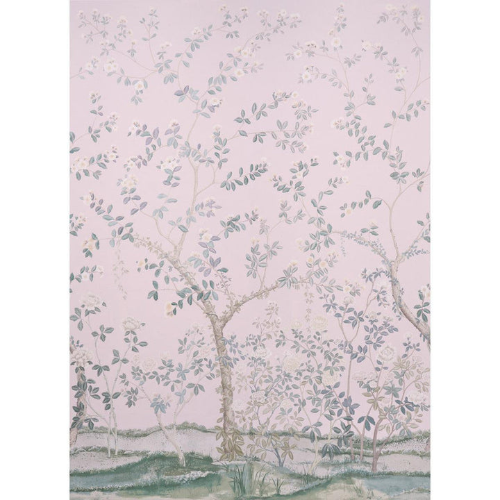 Madame De Pompadour Blush 5008542 by Schumacher Designer Wallpaper Miles Redd 104.0" - Swanky Fabrics -