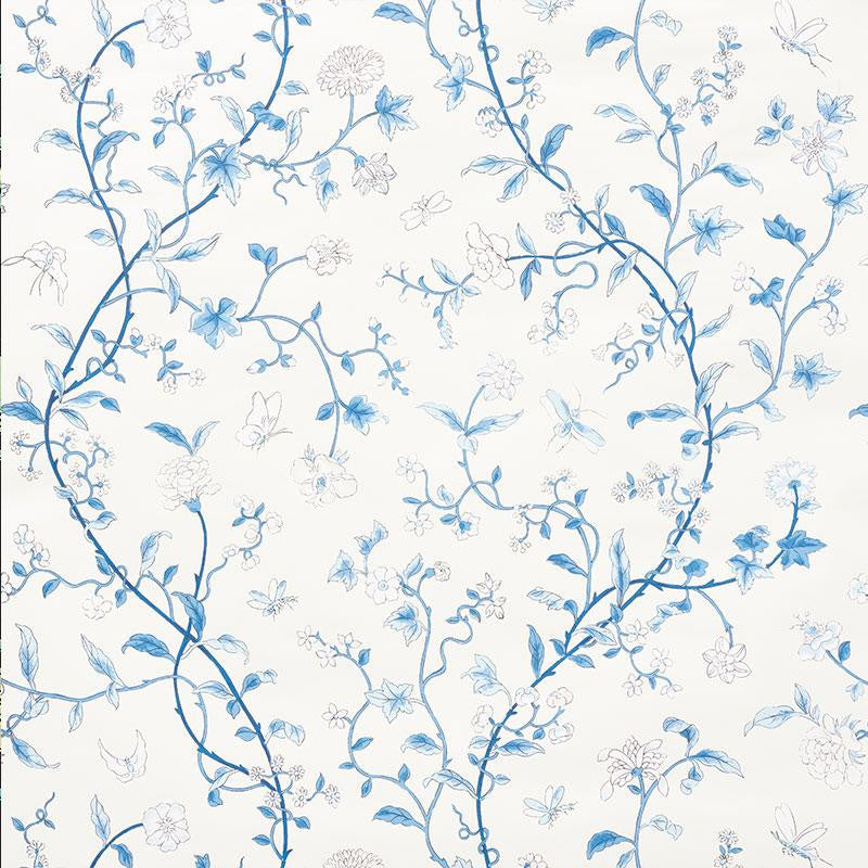 Floraison Porcelain 5009110 by Schumacher Designer Wallpaper Signature Schumacher 27.0" - Swanky Fabrics -