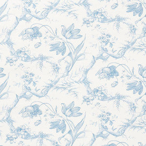 Toile De Fleurs Delft 5009121 by Schumacher Wallpaper