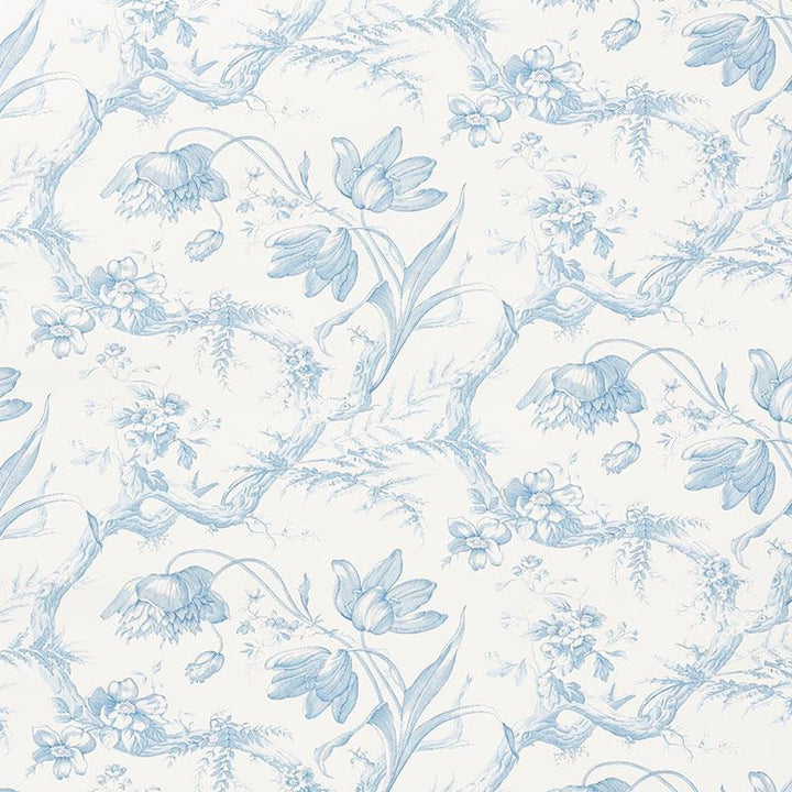 Toile De Fleurs Delft 5009121 by Schumacher Wallpaper Signature Schumacher 13.5" - Fabric Carolina -