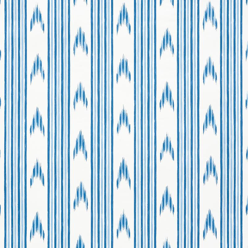 Santa Barbara Ikat Indigo 5009220 by Schumacher Wallpaper Mark D. Sikes 27.0" - Fabric Carolina -