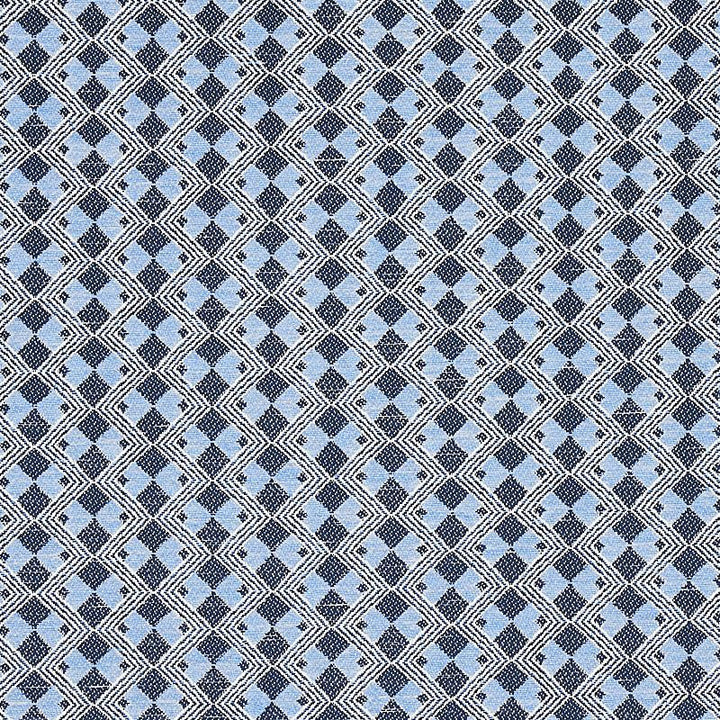 Huxley Tile Blue 69872 by Schumacher Fabric Essentials: Small Scale Upholstery Fabrics 1.62" - Fabric Carolina -