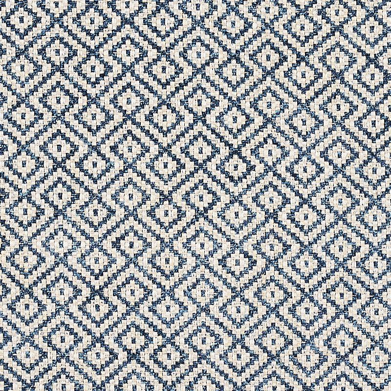Lessing Indigo 69812 by Schumacher Fabric Essentials: Small Scale Upholstery Fabrics 1.75" - Fabric Carolina -