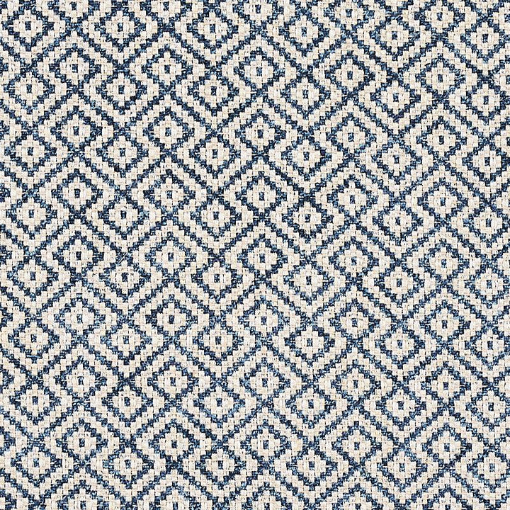 Lessing Indigo 69812 by Schumacher Fabric Essentials: Small Scale Upholstery Fabrics 1.75" - Fabric Carolina -
