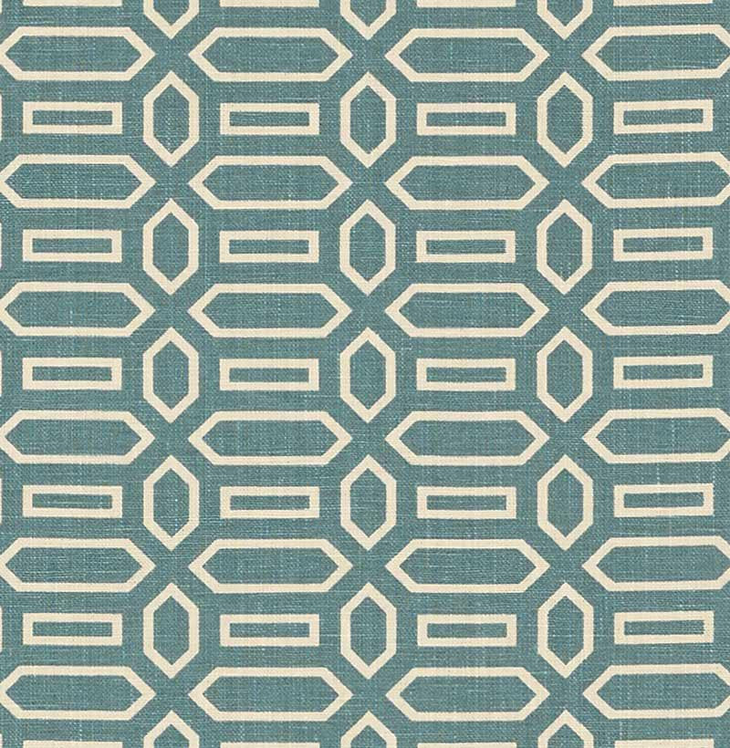 Pavilion Peacock Blue 176145 by Schumacher Fabric Veere Grenney 2.5" - Fabric Carolina -