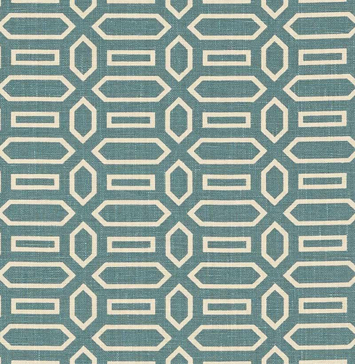 Pavilion Peacock Blue 176145 by Schumacher Fabric Veere Grenney 2.5" - Fabric Carolina -