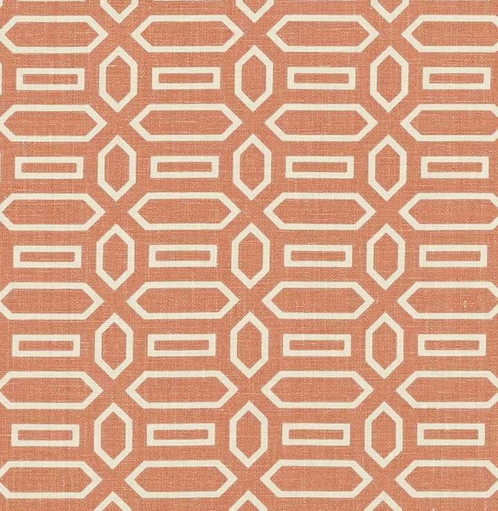 Pavilion Burnt Orange 176146 by Schumacher Designer Fabric Veere Grenney 2.5" - Swanky Fabrics -