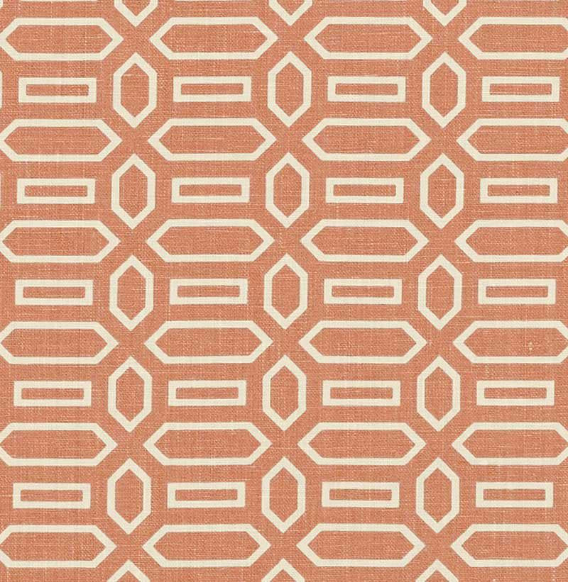 Pavilion Burnt Orange 176146 by Schumacher Fabric Veere Grenney 2.5" - Fabric Carolina -