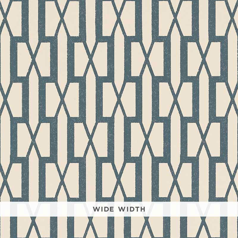 Belvedere Peacock Blue 5007995 by Schumacher Wallpaper Veere Grenney 3.0" - Fabric Carolina -