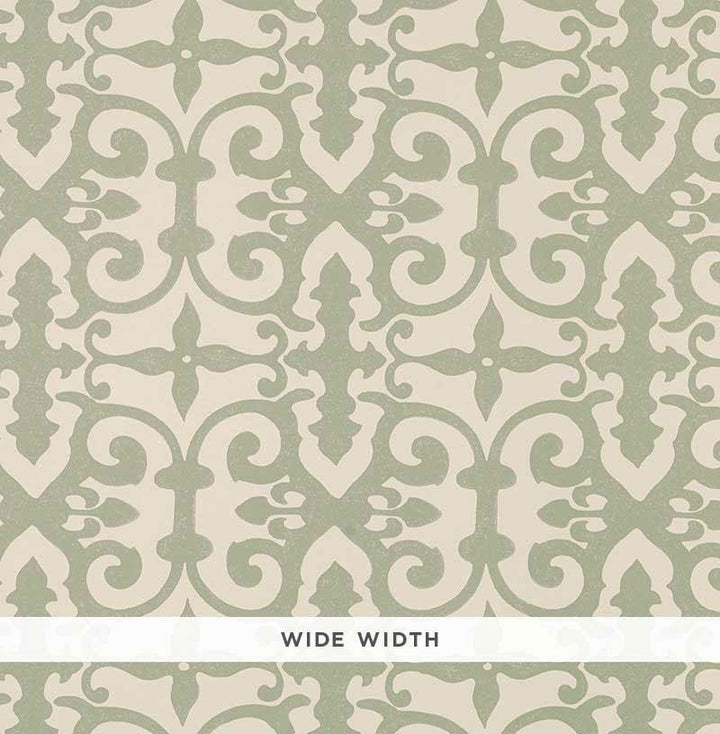 Ferne Park Sage 5008043 by Schumacher Wallpaper Veere Grenney 10.25" - Fabric Carolina -