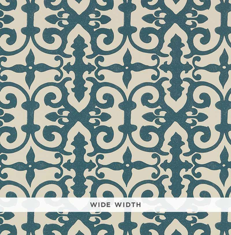 Ferne Park Peacock Blue 5008045 by Schumacher Wallpaper Veere Grenney 10.25" - Fabric Carolina -