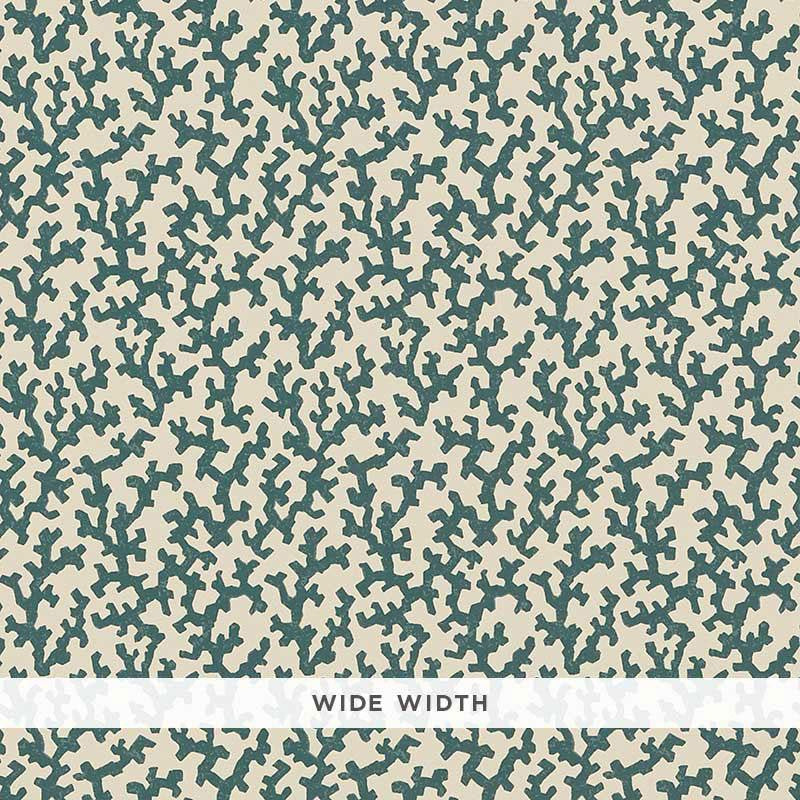 Folly Peacock Blue 5008005 by Schumacher Wallpaper Veere Grenney 4.38" - Fabric Carolina -