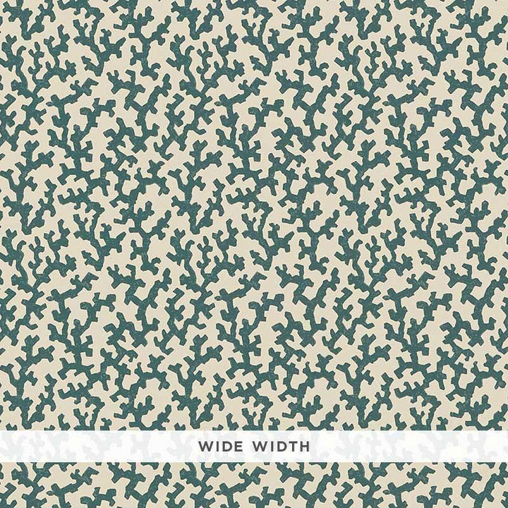 Folly Peacock Blue 5008005 by Schumacher Wallpaper Veere Grenney 4.38" - Fabric Carolina -