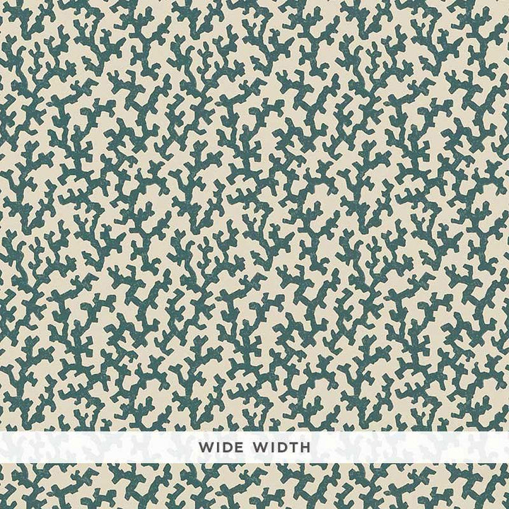 Folly Peacock Blue 5008005 by Schumacher Designer Wallpaper Veere Grenney 4.38" - Swanky Fabrics -