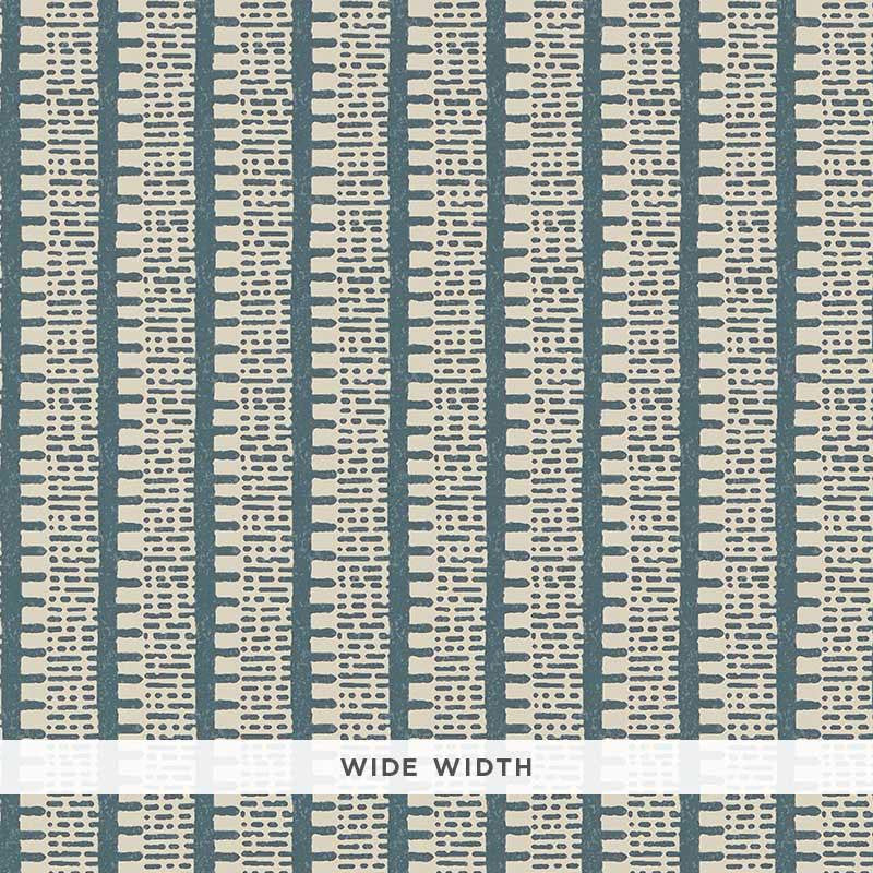 Kiosk Peacock Blue 5008015 by Schumacher Wallpaper Veere Grenney 1.38" - Fabric Carolina -