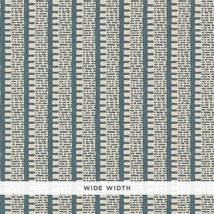 Kiosk Peacock Blue 5008015 by Schumacher Wallpaper Veere Grenney 1.38" - Fabric Carolina -