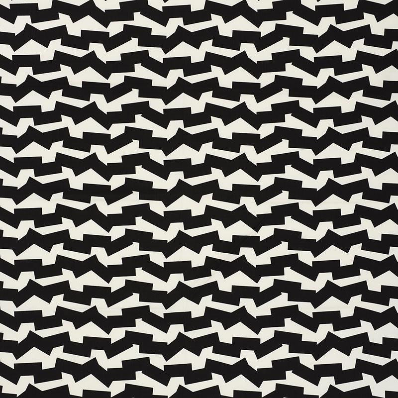 Jumble Ii Indoor/Outdoor Black 176670 by Schumacher Fabric New Wave: Black & White 18.0" - Fabric Carolina -