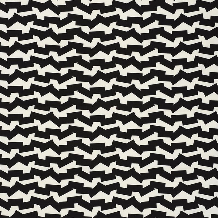 Jumble Ii Indoor/Outdoor Black 176670 by Schumacher Fabric New Wave: Black & White 18.0" - Fabric Carolina -