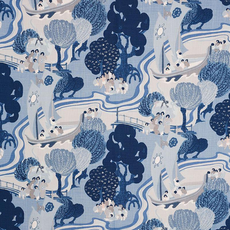 Pearl River Blues 173065 by Schumacher Fabric Schumacher Classics 26.25" - Fabric Carolina -
