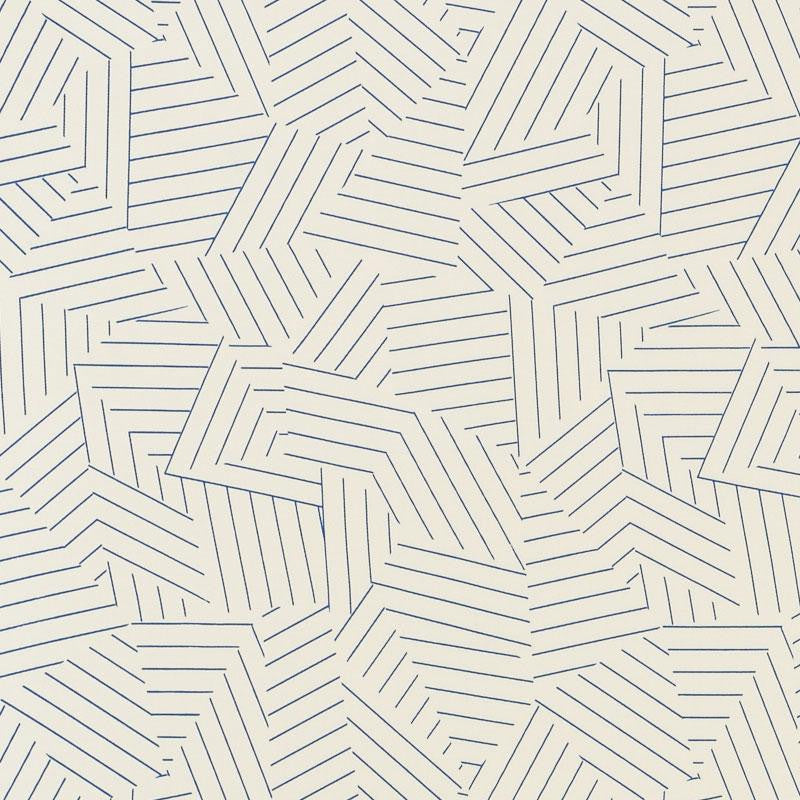 Deconstructed Stripe Indoor/Outdoor Cobalt 176701 by Schumacher Fabric Indoor-Outdoor Prints & Wovens 13.5" - Fabric Carolina -