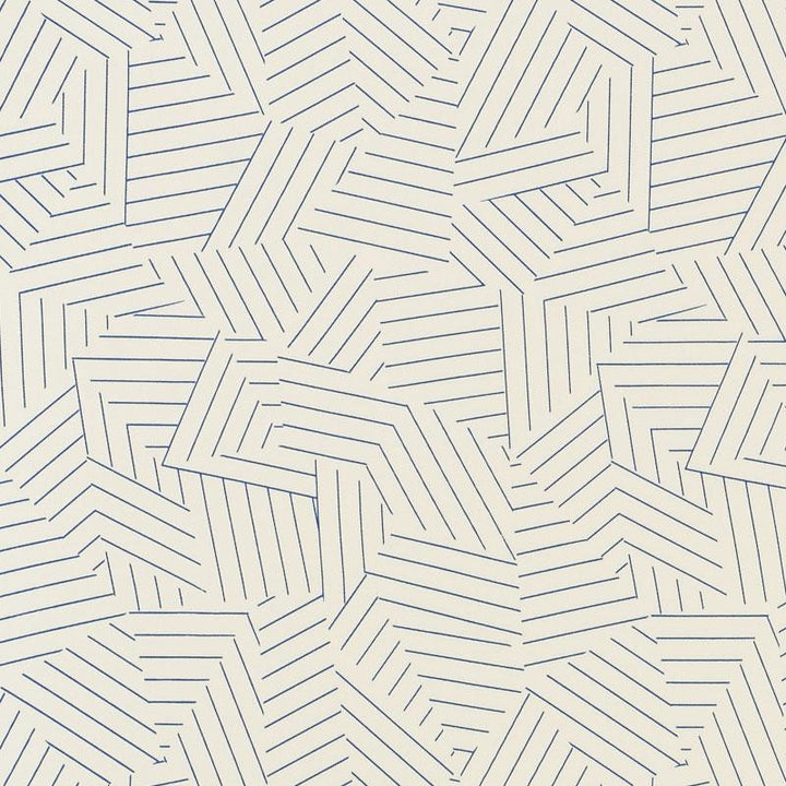 Deconstructed Stripe Indoor/Outdoor Cobalt 176701 by Schumacher Fabric Indoor-Outdoor Prints & Wovens 13.5" - Fabric Carolina -