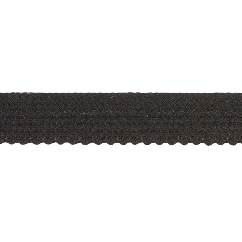 Eubie Lip Cord Indoor/Outdoor Black 72426 by Schumacher Designer Trim Indoor-Outdoor Trims - Swanky Fabrics -