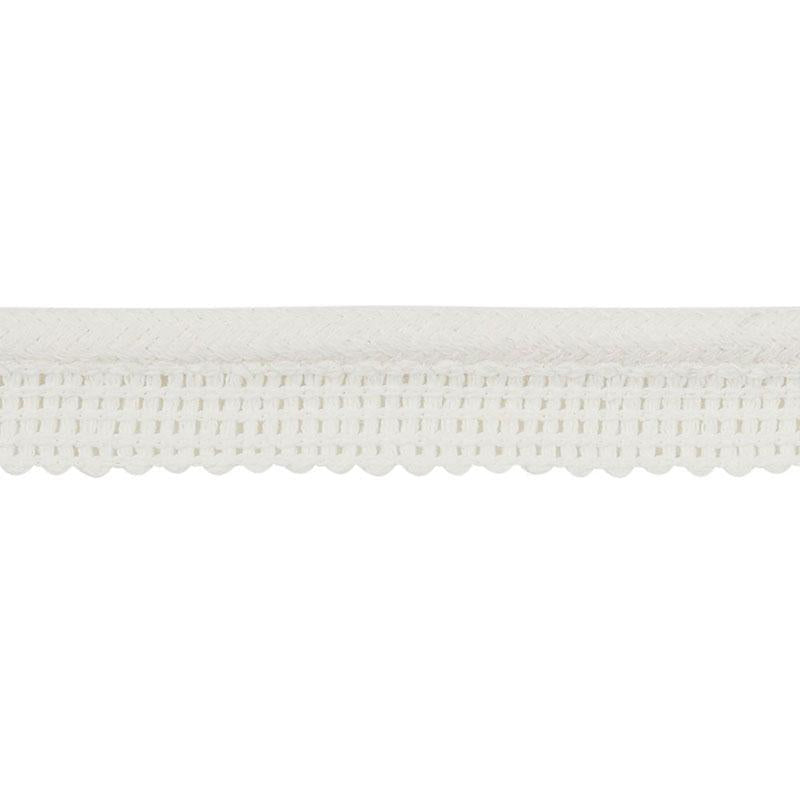 Eubie Lip Cord Indoor/Outdoor White 72420 by Schumacher Designer Trim Indoor-Outdoor Trims - Swanky Fabrics -