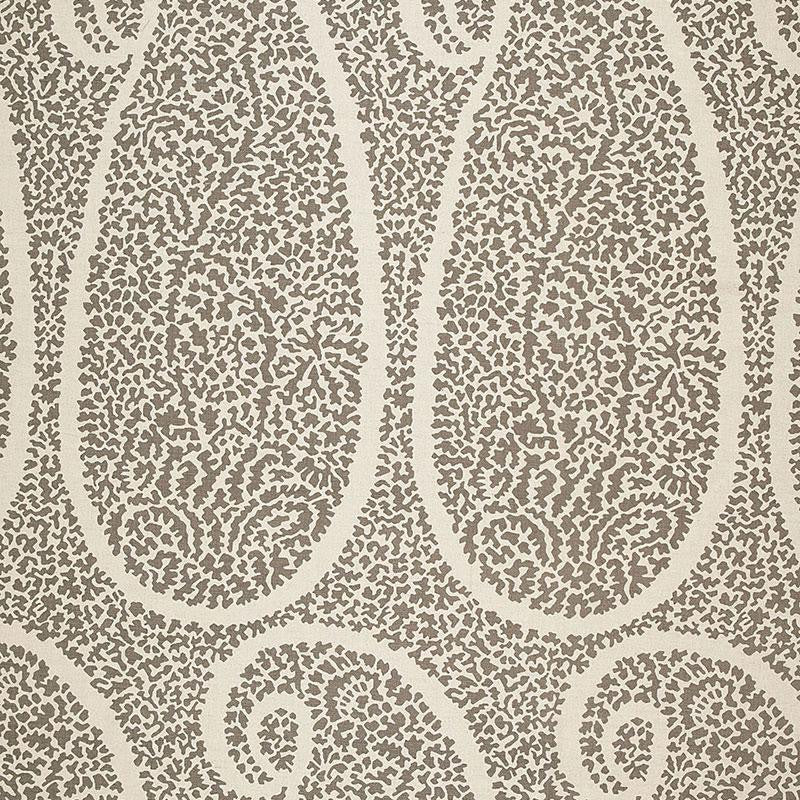 Ambala Paisley Greige 174640 by Schumacher Fabric Au Naturel 6.75" - Fabric Carolina -