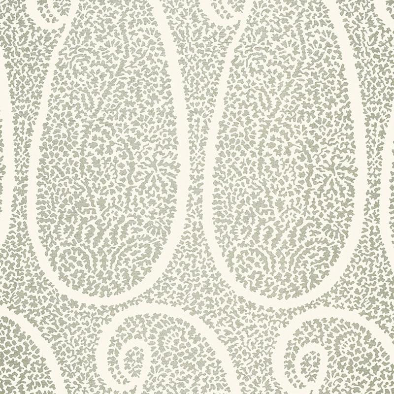 Ambala Paisley Fog 174642 by Schumacher Fabric Au Naturel 6.75" - Fabric Carolina -