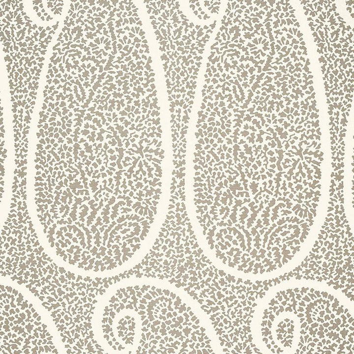 Ambala Paisley Oyster 174643 by Schumacher Fabric Au Naturel 6.75" - Fabric Carolina -