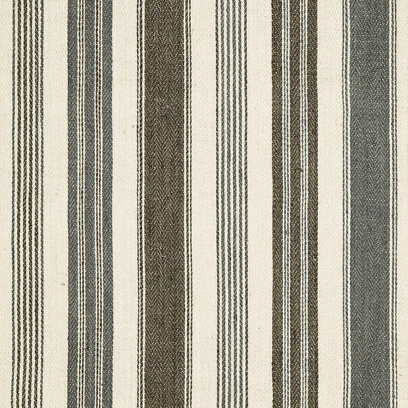 Montauban Stripe Nickel / Greige 65171 by Schumacher Fabric Au Naturel 17.5" - Fabric Carolina -