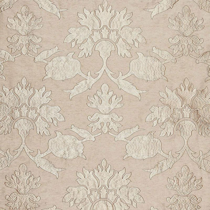 Roussillon Embroidery Greige 65290 by Schumacher Fabric Au Naturel 12.75" - Fabric Carolina -