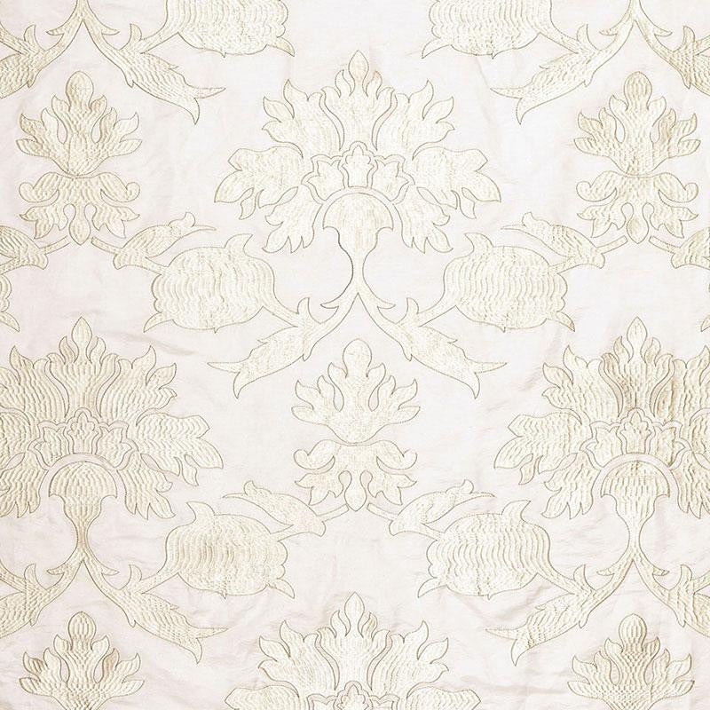 Roussillon Embroidery Chalk 65291 by Schumacher Fabric Au Naturel 12.75" - Fabric Carolina -