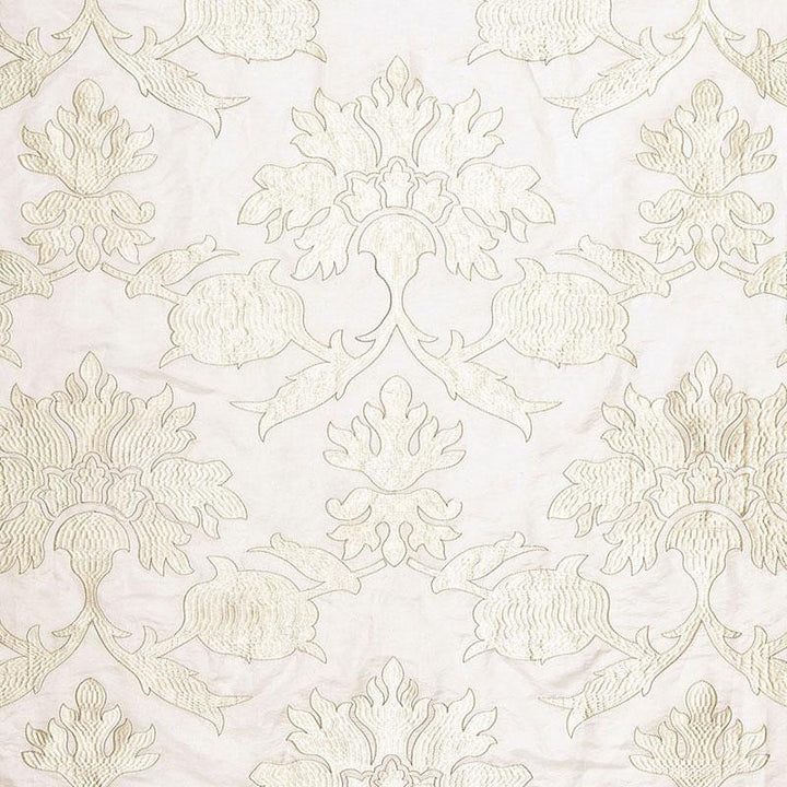 Roussillon Embroidery Chalk 65291 by Schumacher Fabric Au Naturel 12.75" - Fabric Carolina -