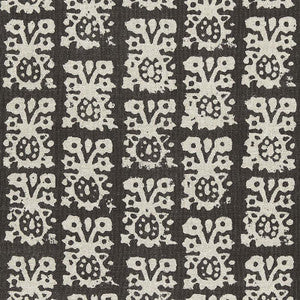 Jakarta Linen Print Graphite 174630 by Schumacher Fabric