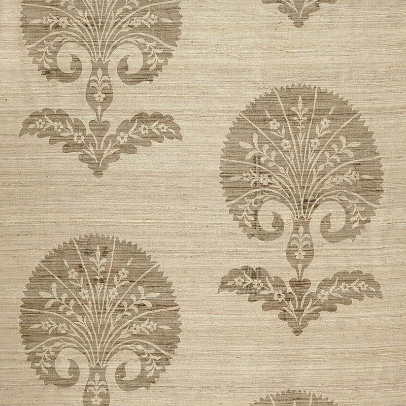 Ottoman Flower Putty 174650 by Schumacher Fabric Au Naturel 13.25" - Fabric Carolina -