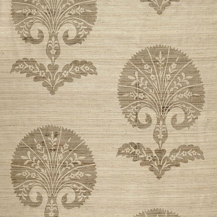 Ottoman Flower Putty 174650 by Schumacher Fabric Au Naturel 13.25" - Fabric Carolina -