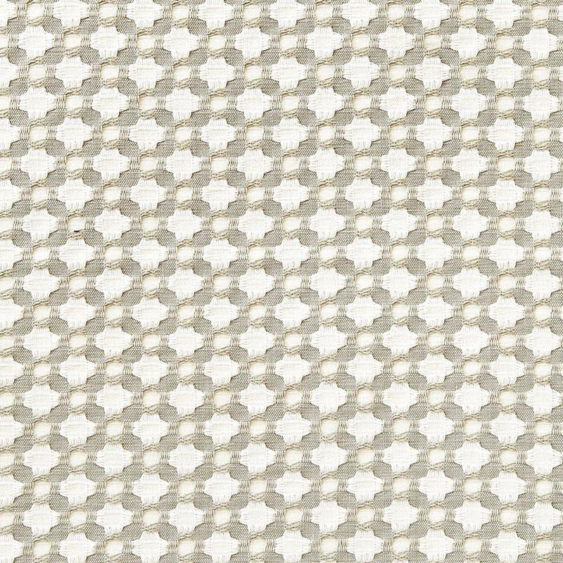 Betwixt Stone/White 65682 by Schumacher Designer Fabric Essentials: Small-Scale Upholstery 1.62" - Swanky Fabrics -