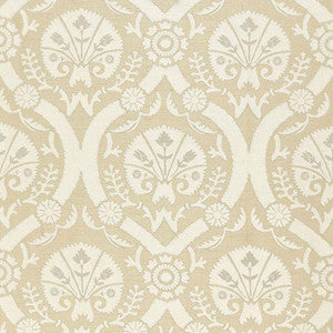 Taza Damask Champagne 65773 by Schumacher Fabric