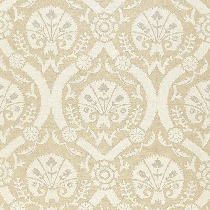Taza Damask Champagne 65773 by Schumacher Fabric Chroma 7.0" - Fabric Carolina -