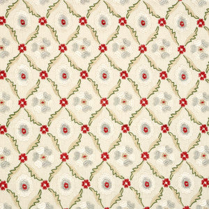 Claremont Embroidery Crimson 65740 by Schumacher Fabric