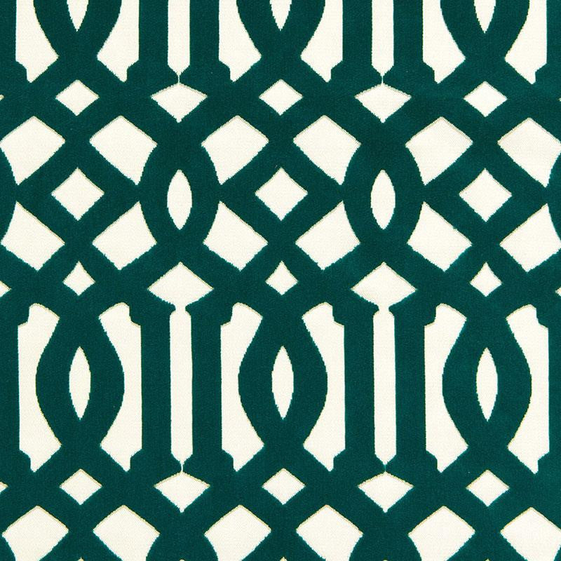 Imperial Trellis Velvet Peacock 65590 by Schumacher Fabric Chroma 5.62" - Fabric Carolina -