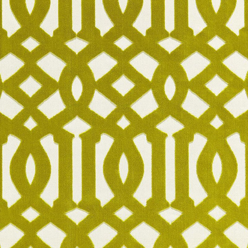 Imperial Trellis Velvet Chartreuse 65591 by Schumacher Fabric Chroma 5.62" - Fabric Carolina -