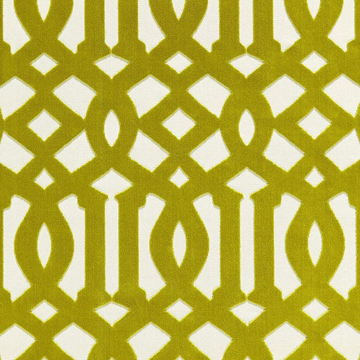 Imperial Trellis Velvet Chartreuse 65591 by Schumacher Fabric Chroma 5.62" - Fabric Carolina -
